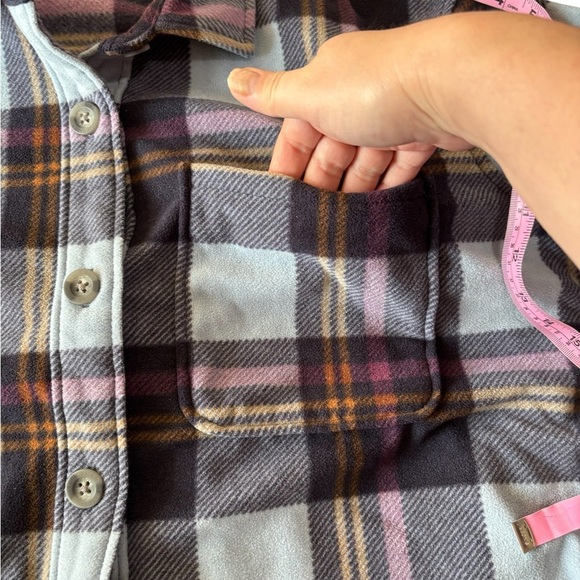 Eddie Bauer Women’s XXL Microfleece Button Up Shirt Shacket Plaid Cabincore EUC - Picture 6 of 10